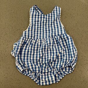 Starting Out Blue and White Checkered Baby Outfit